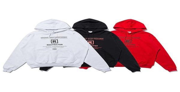 

vetements restricted hoodie men women text print vetements sweatshirts oversize vtm pullovers q08318435647, Black