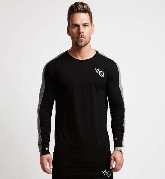 

new men long sleeved t shirt cotton raglan sleeve gyms fitness workout clothing male casual fashion brand tees 3375264, White;black