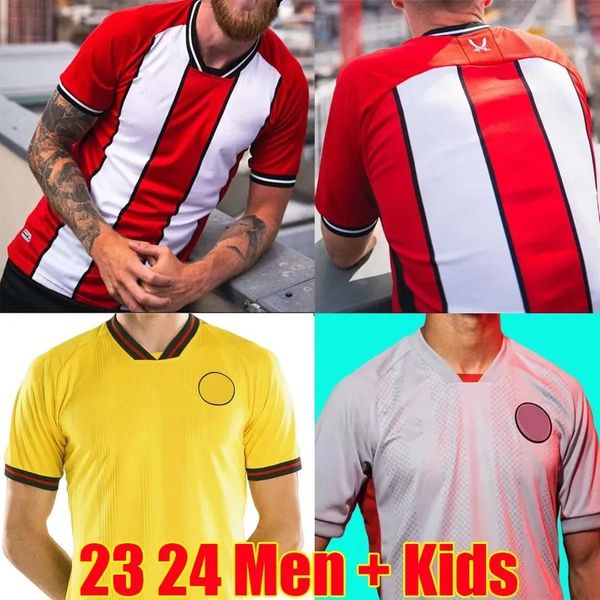 

3xl 4xl 23 24 sheffield promotion home away soccer jerseys sander berge united john egan rhian brewster sharp home away third away men kids, Black;yellow