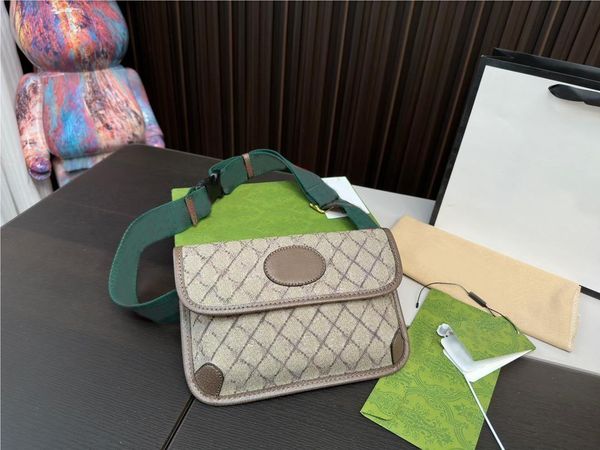 

designer classic postman bag waistpack crossbody bag decorative striped shoulder strap