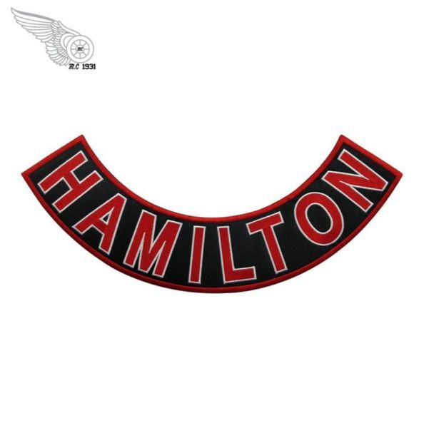 

red devils hamilton rocker embroidery patches iron on clothing for rider jacket vest custom design73543786064039, Black