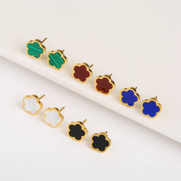 

wholesale fashion earings new light luxury delicate fritillary women's love four leaf clover earings 18k gold earings on sale, Silver