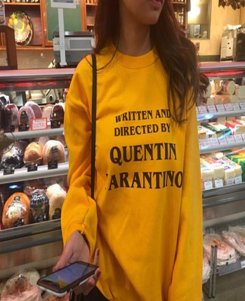 

okoufen quentin tarantino sweatshirt fashion casual long sleeve autumn winter pullovers letter print women sweatshirts drop ship5113027, Black