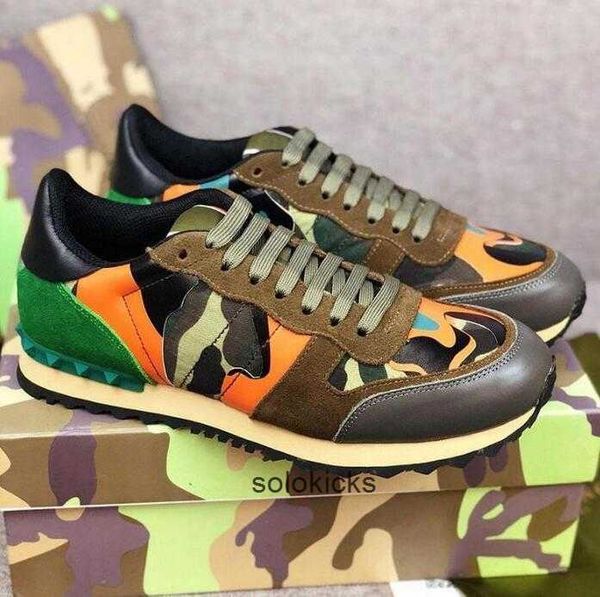 

rock studded suede valentinolies mens rivet shoes designer flats mesh camo camouflage leather casual trainers sneaker mdt womens