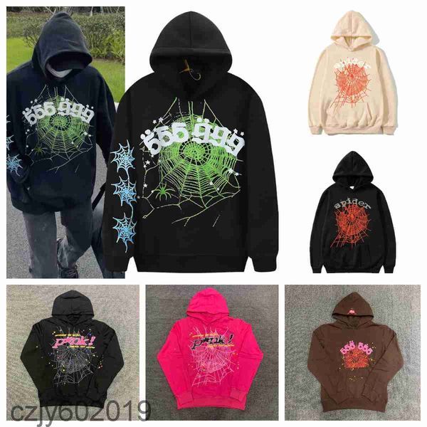 

mens designer hoodie pink sweatshirt sp5der young thug 555555 hoodies men women hip hop spider web print pullover hoody sweatshirts sp5der h, Black