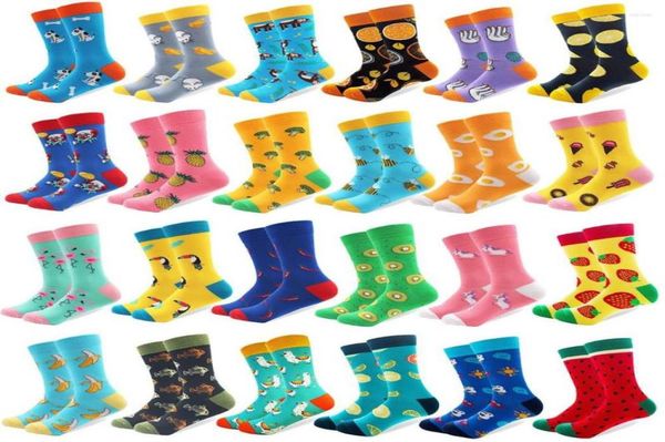 

men039s socks 20 pairslot whole creative men39s colorful fruit cartoon combed cotton happy crew wedding gift casual cra5287676, Black