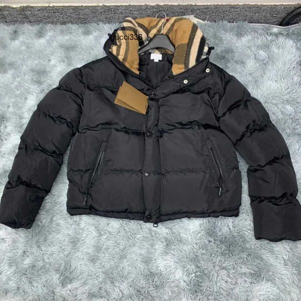 

coat puffer down jacket parkas burberies luxury fashion winter mens and womens burbreries jackets letter plaid ladies classic warm burberrin, Black
