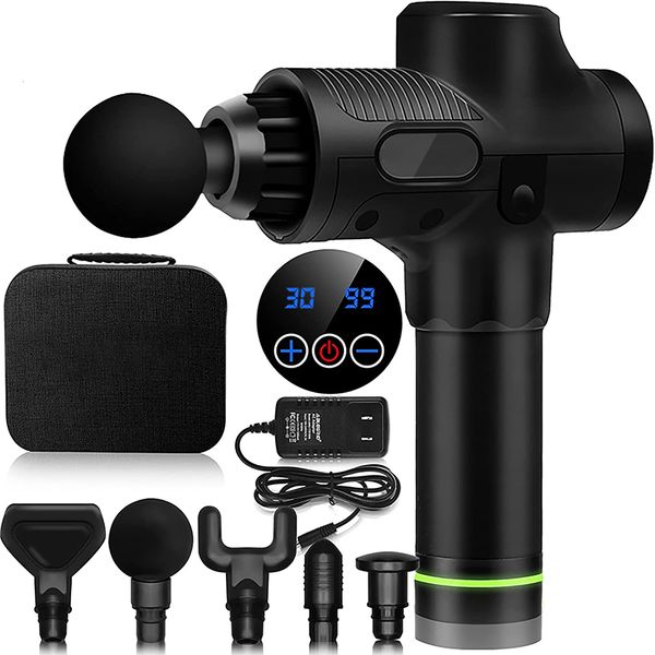 

full body massager deep tissue massage gun eletric neck massager 30 speeds pain relief pistol muscle fascial gun 230821
