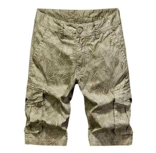 

new mens shorts cotton print cargo shorts male fashion pockets work pants comfortable casual knee length safari style94219465471653, White;black