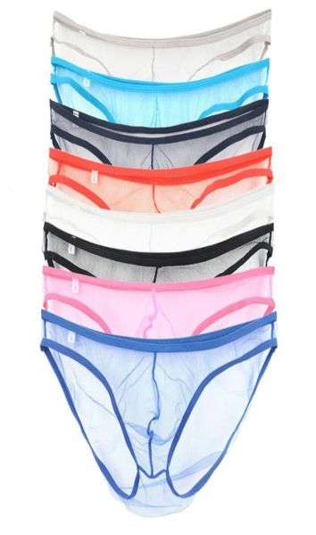 

underpants 8pcslot mens briefs mesh see through homme transparent tanga bikini underwear gay ropa interior hombre pantiesund1695777, Black;white