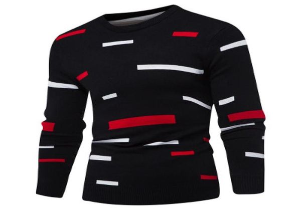

mens autumn fashion contrast color slim new sweaters male casual loose high street pullover clothing5917163, White;black