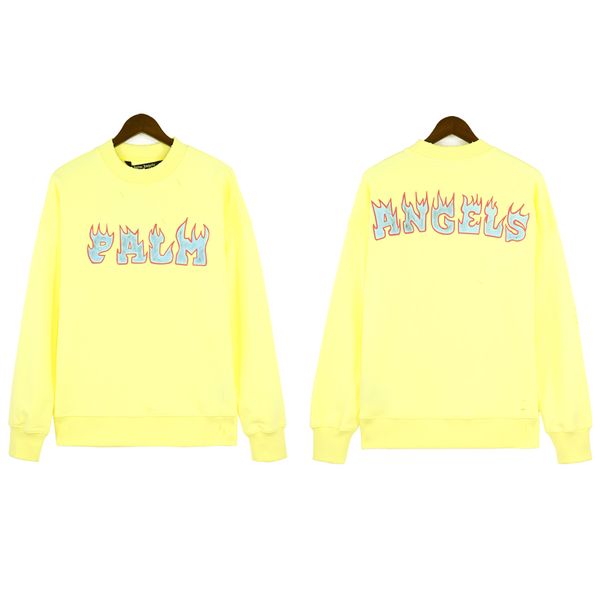 

2023 designer clothing pa men's sweatshirts fashion hoodies palmes angels wang jiaer's same coconut beach back letter printed long, Black