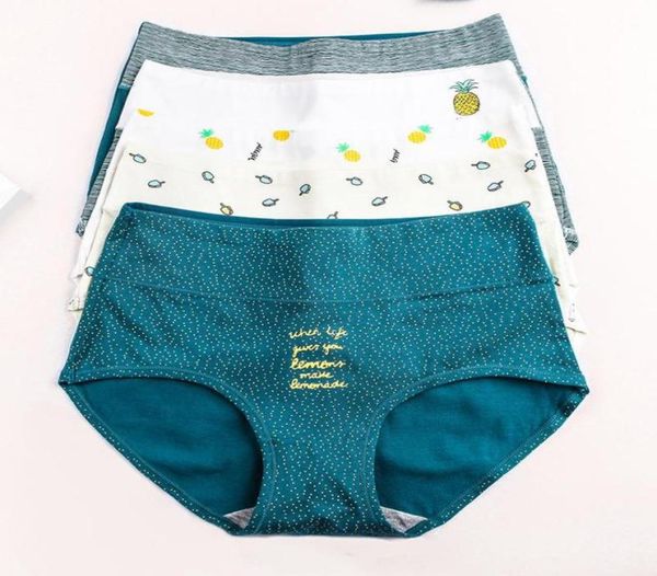 

women039s panties underwear ladies cotton bottom high waist abdomen quality fabric briefs fruit pineapple ice cream shorts pant4769663, Black;pink