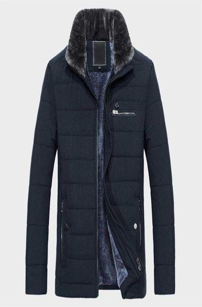 

men039s trench coats fur collar winter men039s warm coat thick fleece fashion solid long jackets mens brand clothing male ov3736805, Tan;black