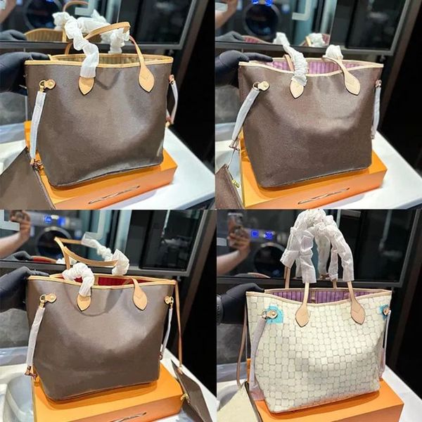 

designer bag tote bag neverfall luxurys handbag mm gm pm women large leather tote with zipped pouch luxury bags classic flower check