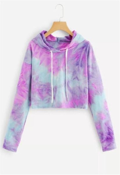 

new harajuku sweatshirt hoodies women streetwear tie dye crop hoodie korean style woman clothes moletom7529640, Black