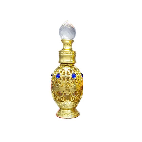 

6ml mini gold color perfume bottles middle east designed elegant glass empty bottle of essential oil fragrance dropper bottle