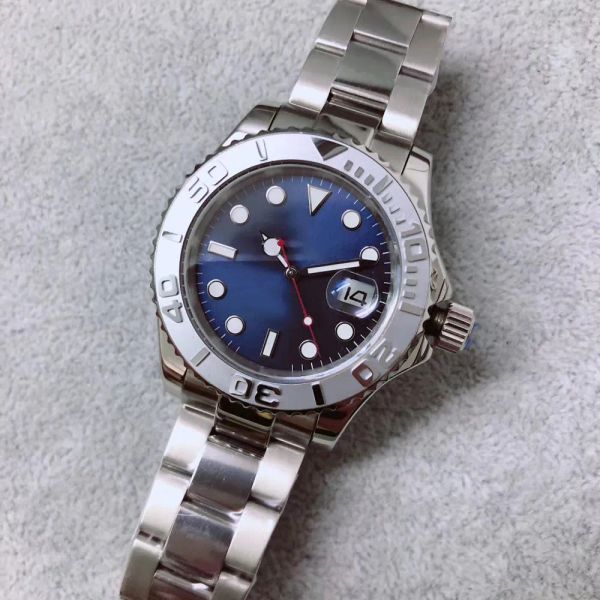 

mens with crystal calendar u1 enlarged resistant dial blue watch st9 stainless 40 watch bracelet sapphire scratch wristwatches automatic mas, Slivery;black