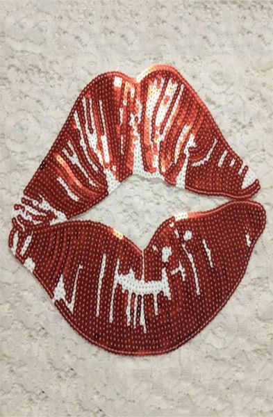

20pcs lip clothes accessories jacket patches for jeans parches ropa sequin patch for clothing embroidered fashion patchwork a4081511, Black
