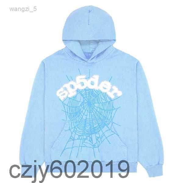

men's hoodies sweatshirts 2023 new sky blue sp5der men women 1 hip hop young thug spider world wide 555555 pullover g230328 7 ko4v, Black