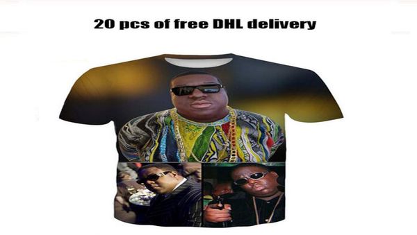 

2021 new women men fashion 3d t shirt notorious big tshirt hip hop rap tees camisetas shirts plus size j0219991656, White;black