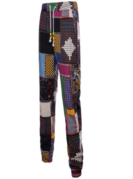 

joycosin 2019 men039s pants autumn winter men pants casual fashion 3d plaid patchwork straight zipper trousers7687594, Black