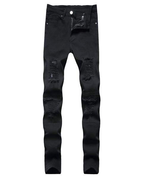 

godlikeu mens ripped jeans hip hop biker stretch black distressed skinny denim pants8408157, Blue