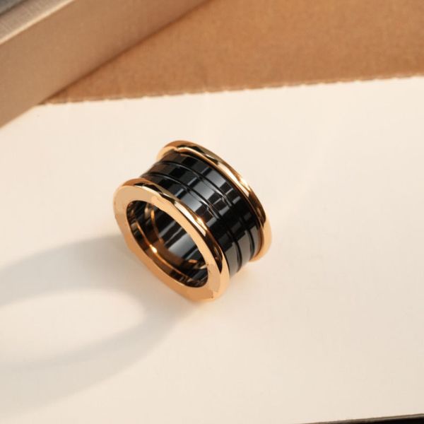 

trendy dupe brand black ceramic rings for women and men new arrival jewelry, Golden;silver