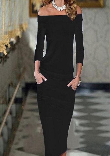 

women bandage bodycon long sleeve evening club wear pencil midi dress summer for casual dresses8964376, Black;gray