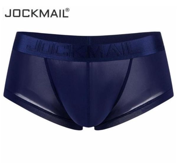 

7colors jockmail ultrathin ice underwear men boxers solid convex mens underpants short panties slip homme cueca gay male box6612249, Black;white