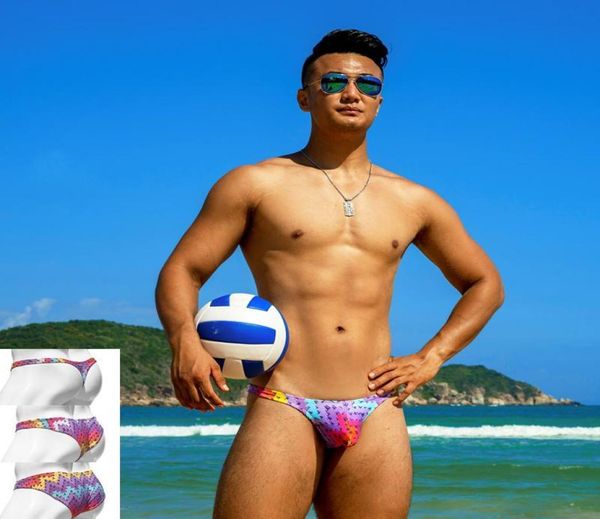 

men039s shorts 2021 men beach tight low waist swimwear swimming gay bikini half pack hip trunks thong swim briefs swimsuit5808399, White;black