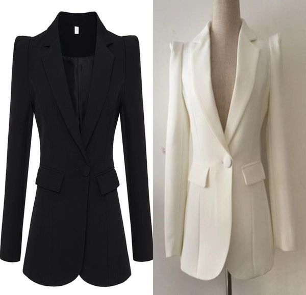 

highquality office lady slim thin shrug a buckle solid color blazers7242692, White;black
