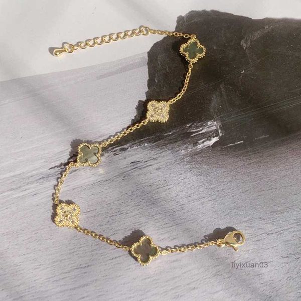 

4/four leaf clover bracelets bracelet love bangle butterfly for women 18k gold plated partner armband chain jewelry charm 5 8qpk, Black