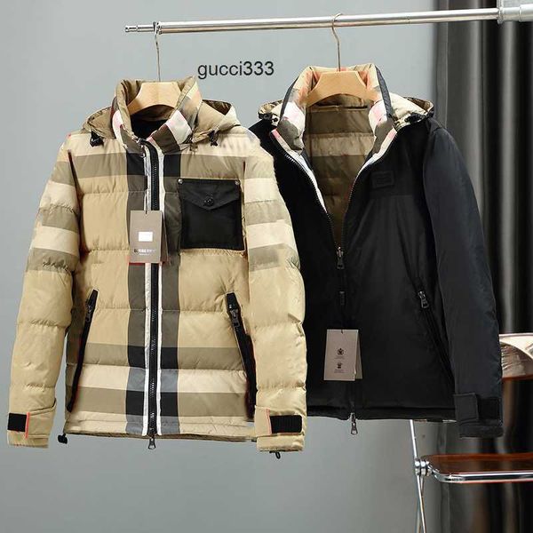 

fashion down cotton burberies thick puffer designer burbreries jackets women coat burberriness parka overcoat casual mens chest pocket desig, Black