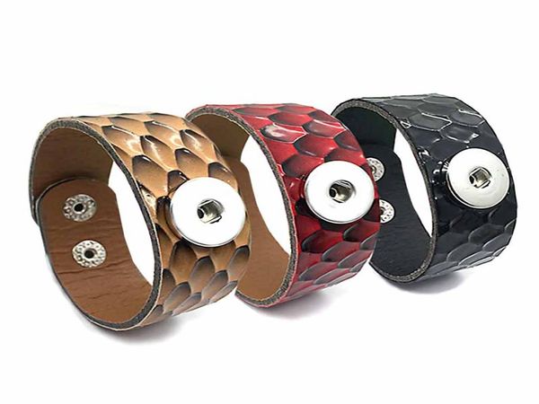 

serpentine 261 really genuine leather retro interchangeable bracelet 18mm snap button charm jewelry for women gift7615401, Golden;silver