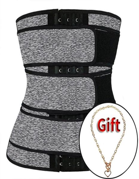 

women039s shapers 3 belt hook waist trainer body shaper plus size wasit womens belly control sweat cinta modeladora waste train6443435, Black;white