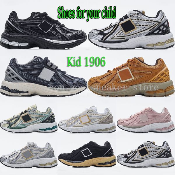 

kid balance 1906 kids new sneakers designer eclipse pouch vintage wheat black metallic silver green boys girls childrens sports casual shoes
