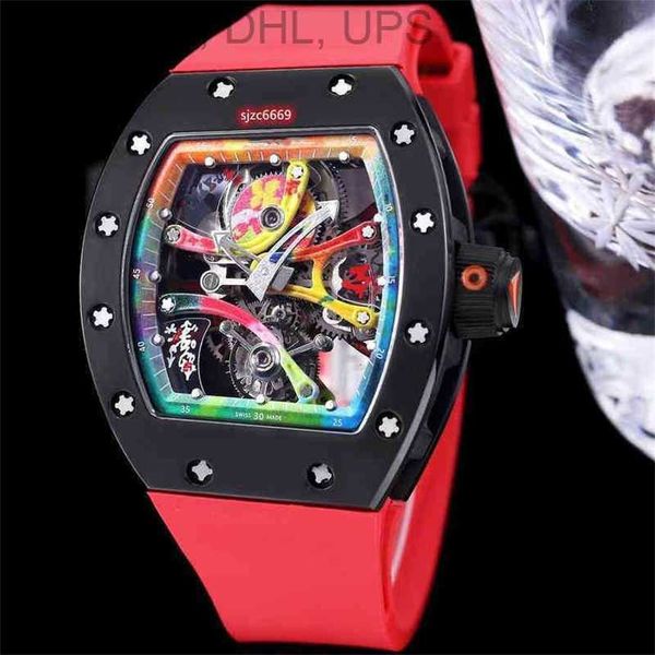 

superclone active tourbillon watches wristwatch designer watch swiss standard tourbillon movement rm011 rm21-01 rm12-01 titanium ceramic car, Slivery;brown