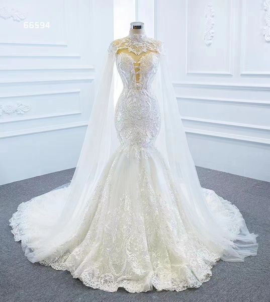 

mermaid wedding dresses applique diamond beaded sm66594, White