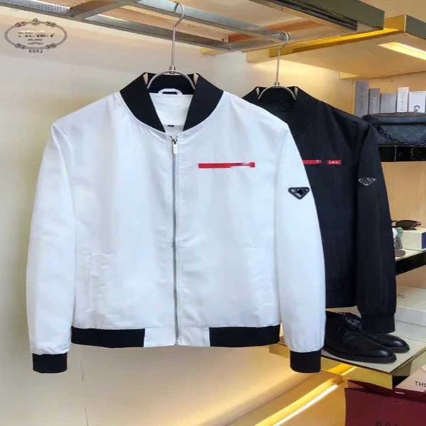

designer men's jackets long sleeve full zip outerwear coat jacket embroidery pattern 2023 prad autumn winter men windbreaker outdoor co, Black;brown