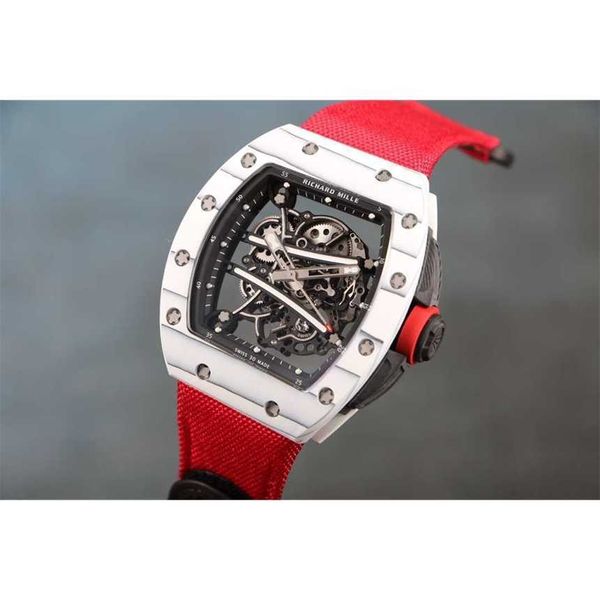 

rm06101 superclone flywheel luxury mens mechanics watch richa milles wristwatch wine barrel rm6101 automatic mechanical fine steel case tape, Slivery;brown