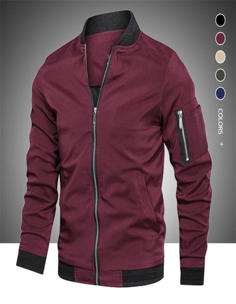 

autumn winter mens casual jacket fashion zip up slim fit caots male trend baseball bomber jacket man brand overcoat 2109013407552, Black;brown