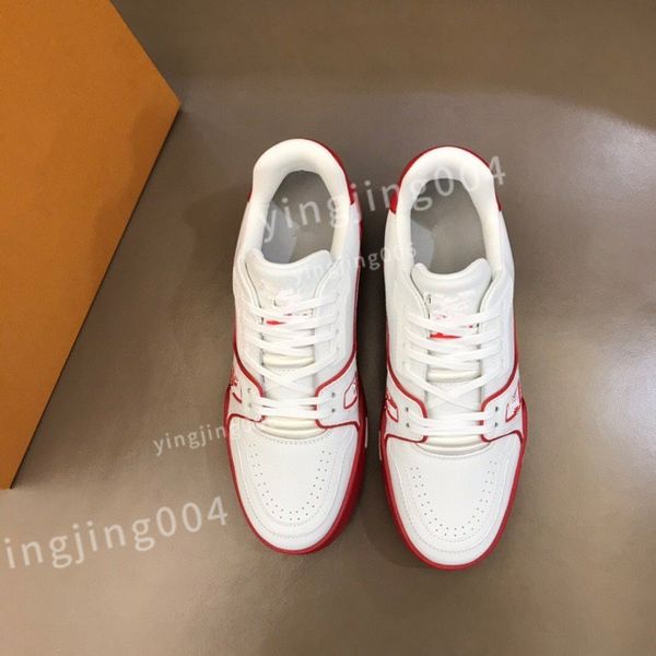 

designer men's casual shoes fashion women's leather lace up flat bottomed sports shoes white black men's women's sports