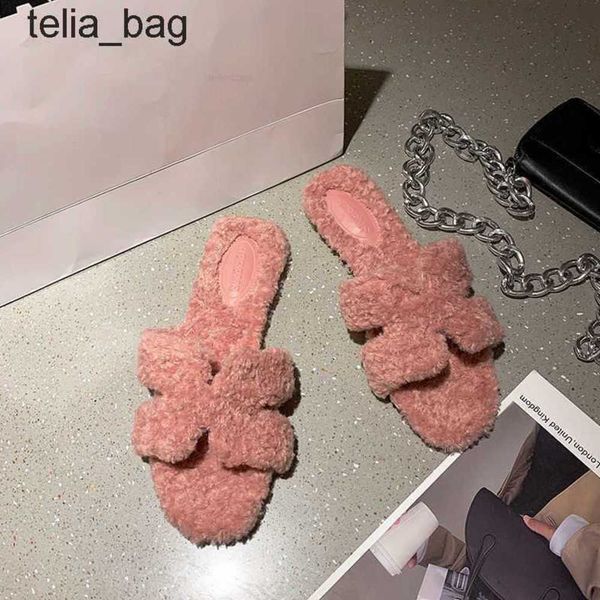 

one-piece sandal oran dsigner slipper shoes hermzs and slippers fur women bear designer summer winter autumn ry wear flat bottomed casual ne