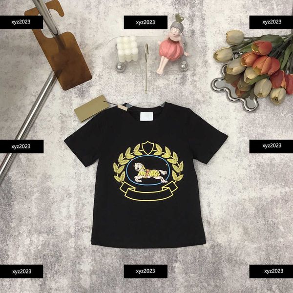 

23ss kids short sleeve baby t-shirt child clothing summer wheat ear printing round neck new cozy size 100-150 cm feb17, Blue