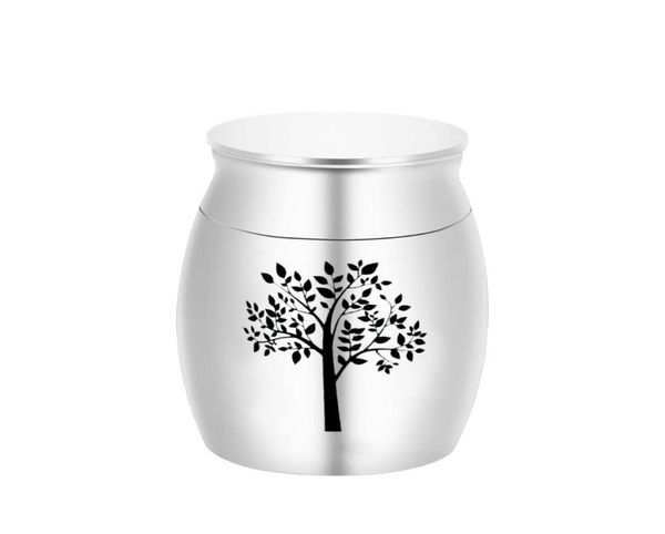 

5 colors aluminum alloy urns pets cremation ashes urn keepsake casket columbarium memorials tree of life 30 x 40mm2749918, Silver
