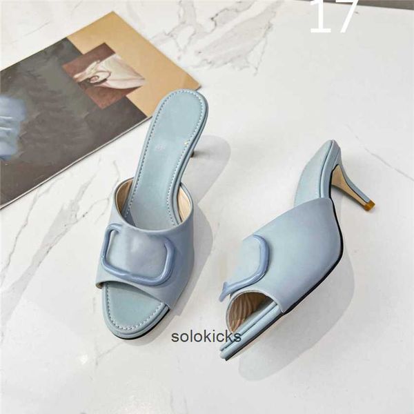

wedding women sandals luxury brand business dress valentinolies party leather high heels casual flat slippers 04-04 summer popular, Black