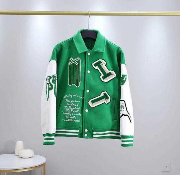 

men039s jackets 2021 fashion brand men jacket  vintage loose long sleeve green baseball man039s hip hop autumn varsity99630368431957, Black;brown