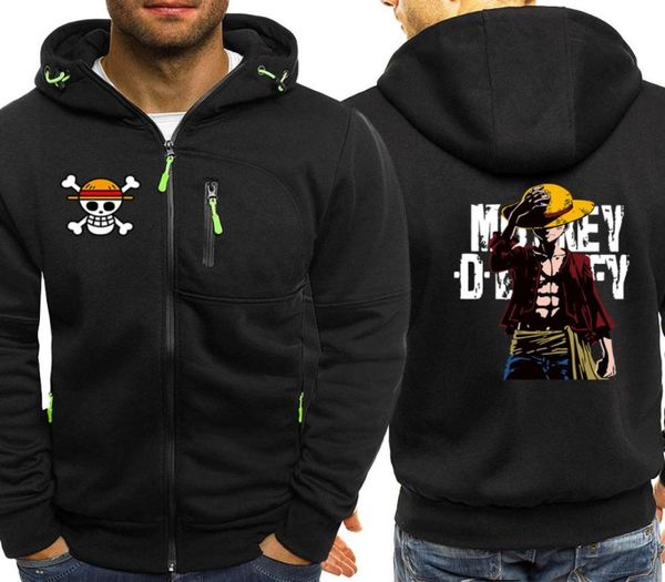 

luffy one piece anime series hoodies men jacket 2019 autumn winter casual coat harajuku mens hoodie sweatshirts hip hop hoody c1115366889, Black