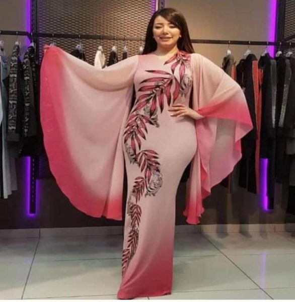 

ethnic clothing african dresses for women dashiki print clothes bazin riche slim ruffle sleeve long africa maxi dress woman6746032, Red